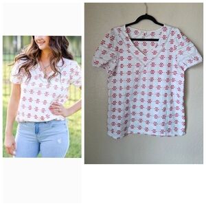 Matilda Jane Carolina Eyelet Enchanted Garden Top Size Medium